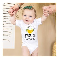 Daddy's Main Squeeze Baby Bodysuit, Retro Toddler T-Shirt, Summer Lemon Natural Toddler Tee, Vintage Baby Bodysuit