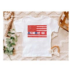American Canadian Shirt, Canada USA Flag Toddler T-Shirt, Canada Day Toddler Gifts, Canadian Kids Gift Tee, Canada Vibes