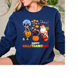 HalloThanksMas Shirt, Holiday Season Shirt, Holiday Gnome Shirt, Halloween Shirt, Thanksgiving Shirt, Christmas Shirt, H