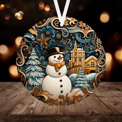 3D Snowman Christmas Ornament