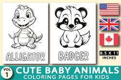 Cute Baby Animals Coloring Pages for Kids