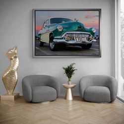 Car Wall Art, Car Framed Canvas, Garage Wall Art, Car Canvas, Retro Car Wall Art, Vintage Car Art, Classic Car Canvas, G