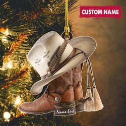 Cowboy Boots And Hat Ornament, Funny Cowboy Ornament