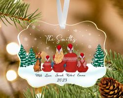 2023 Family Christmas Ornament, Custom Family Ornament, Family with Pets