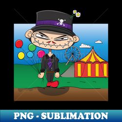 Circus Clown Sublimation File - Spooky Balloon Cartoon - High-Quality Digital Download