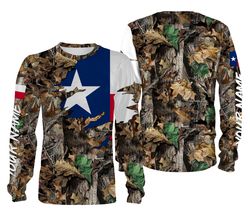 Custom Texas Flag Hunting Shirts, Hunting Camo Clothing Personalized Hunting Gifts FEB21 &8211 IPHW636