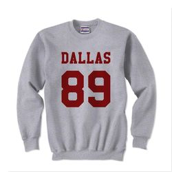 Dallas 89 Maroon Ink on front Cameron Alexander Dallas Crewneck Sweatshirt Adult