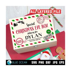 Christmas Eve Box SVG, Christmas Eve Crate SVG, Christmas Box SVG, Christmas Eve Box label