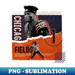 Justin Fields Football Paper Poster Bears - High-Quality PNG Sublimation Download - Perfect for Sublimation Mastery