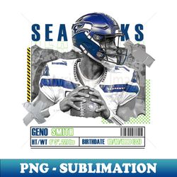 Geno Smith Football Paper Poster Seahawks 10 - Decorative Sublimation PNG File - Enhance Your Apparel with Stunning Detail