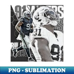 Bilal Nichols Football Paper Poster Raiders 7 - Exclusive PNG Sublimation Download - Perfect for Sublimation Art
