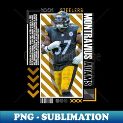 Montravius Adams Football Paper Poster Steelers 9 - Vintage Sublimation PNG Download - Spice Up Your Sublimation Projects