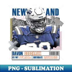 Davon Godchaux Football Paper Poster Patriots 10 - Decorative Sublimation PNG File - Unleash Your Creativity