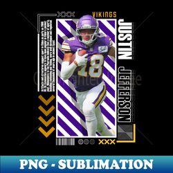 Justin Jefferson Football Paper Poster Vikings 9 - Instant PNG Sublimation Download - Perfect for Creative Projects