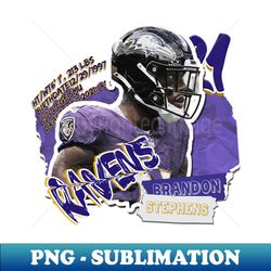 Brandon Stephens Football Paper Poster Ravens 11 - Special Edition Sublimation PNG File - Revolutionize Your Designs