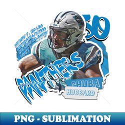 Chuba Hubbard Football Paper Poster Panthers 11 - Signature Sublimation PNG File - Capture Imagination with Every Detail