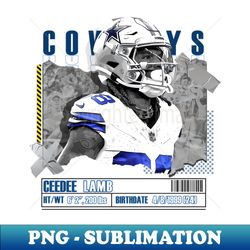 CeeDee Lamb Football Paper Poster Cowboys 10 - PNG Transparent Sublimation Design - Fashionable and Fearless