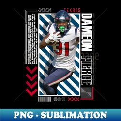 Dameon Pierce Football Paper Poster Texans 9 - Elegant Sublimation PNG Download - Spice Up Your Sublimation Projects