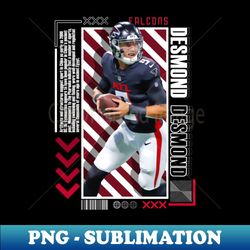 Desmond Ridder Football Paper Poster Falcons 9 - Decorative Sublimation PNG File - Perfect for Personalization