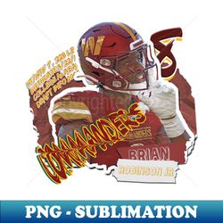Brian Robinson Jr Football Paper Poster Commanders 11 - Signature Sublimation PNG File - Spice Up Your Sublimation Projects