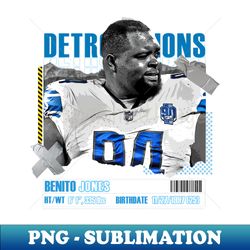 Benito Jones Football Paper Poster Lions 10 - Elegant Sublimation PNG Download - Fashionable and Fearless