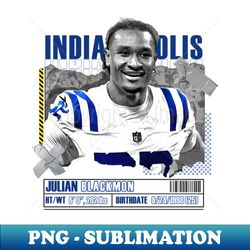 Julian Blackmon Football Paper Poster Colts 10 - Retro PNG Sublimation Digital Download - Revolutionize Your Designs
