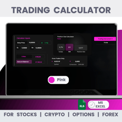Trading Calculator In Excel For Stocks, Crypto, Options, Forex (Pink Mode) -  Instant Download