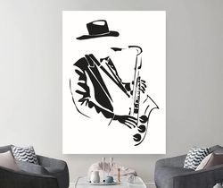 Music saxophone canvas wall art, Home Music wall art, Room saxophone Art, Music wall canvas painting, saxophone art