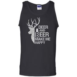 funny hunting Deer and Beer make me happy man women Tank Top