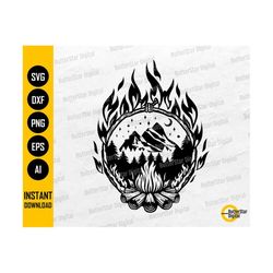 Outdoor Campfire SVG | Camp Life SVG | Camping T-Shirt Graphics Decals | Cricut Cutting Files Cuttable Clipart Vector Digital Dxf Png Eps Ai