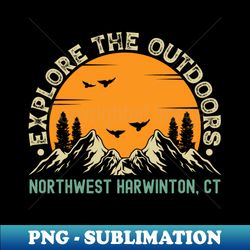 Northwest Harwinton Connecticut - Explore The Outdoors - Northwest Harwinton CT Vintage Sunset - Instant PNG Sublimation Download - Perfect for Personalization
