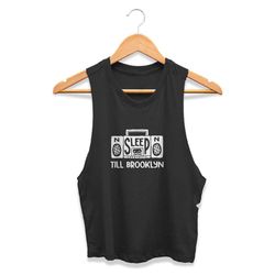 Sleep Till Brooklyn Beastie Boys 90s Music Boombox Stereo Run Dmc Rap Hip Hop New York City CPY Womans Crop Tanktop Tee