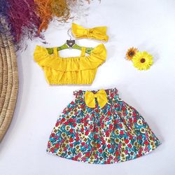Skirt And Blouse Set, Girls outfits,  Shirts For Toddlers,  Stocking Fillers, Dresses For Kids, Gift Set For Baby Girl