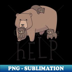 Funny Mom Bear Bearing Three Baby Bears - Decorative Sublimation PNG File - Unleash Your Creativity