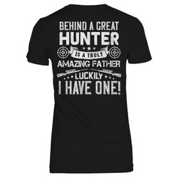 Behind A Great Hunter Hunting Backprint Ez20 2301 Women V-Neck T-Shirt