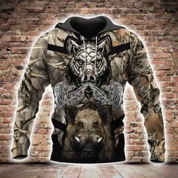 Boar Hunting All Over Printed Hoodie V130220