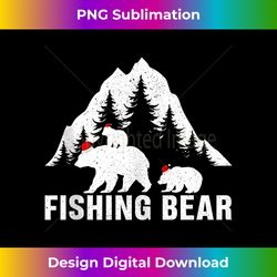Funny Fishing Bear Christmas Family Matching Xmas Pajama Tank - Sublimation-Optimized PNG File - Crafted for Sublimation Excellence