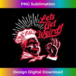 Let's Get Weird! Funny Vintage Pizza Box Man Festival P - Luxe Sublimation PNG Download - Chic, Bold, and Uncompromising