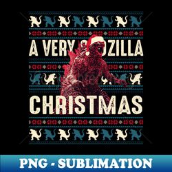 A Very Godzilla Christmas - PNG Transparent Sublimation File - Perfect for Creative Projects