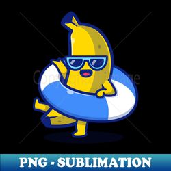 Cute Banana Wearing Balloon Cartoon - Creative Sublimation PNG Download - Stunning Sublimation Graphics