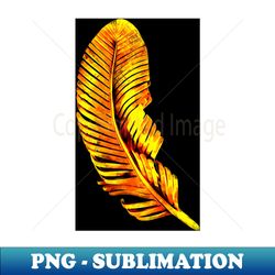 Golden feather on black background - Aesthetic Sublimation Digital File - Unleash Your Inner Rebellion
