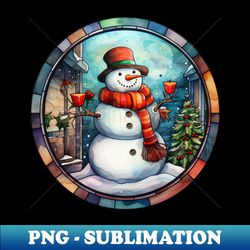 Snowman with christmas candles - Premium Sublimation Digital Download - Add a Festive Touch to Every Day
