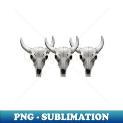 Cow Steer Skull  triple Photograph - Unique Sublimation PNG Download - Defying the Norms