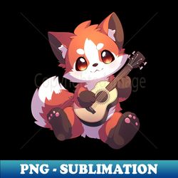 Red Panda playing guitar - PNG Transparent Digital Download File for Sublimation - Capture Imagination with Every Detail