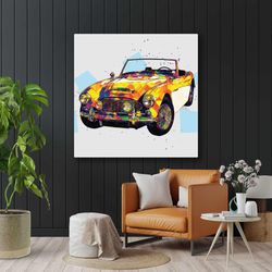 Classic Car Wall Art, Car Canvas Art, Colorful Wall Art, Roll Up Canvas, Stretched Canvas Art, Framed Wall Art Painting