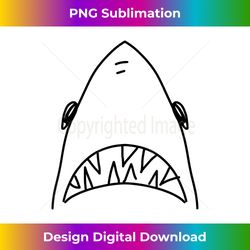 Shark Head Bite Funny Scary Print Drawing Fishing Lover Gift - Eco-Friendly Sublimation PNG Download - Rapidly Innovate Your Artistic Vision