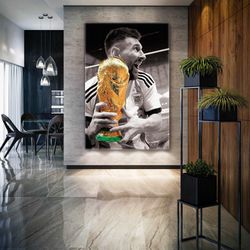 Lionel Messi Wall Art, World Cup Canvas Art, Football Wall Decor, Goat, Roll Up Canvas, Stretched Canvas Art, Framed Wal