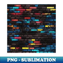 Futuristic Glowing Brick Wall Pattern - PNG Transparent Sublimation Design - Unlock Vibrant Sublimation Designs