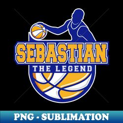 Sebastian The Legend Basketball Custom Player Your Name - High-Resolution PNG Sublimation File - Vibrant and Eye-Catching Typography