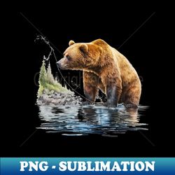 fishing bear - Exclusive Sublimation Digital File - Capture Imagination with Every Detail